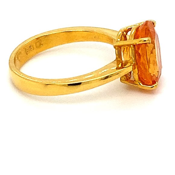 Mandarin Spessartine 4.00ct Solid 22K Gold Ring - Picture 4 of 7
